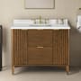 Ove Decors Gabi 42" Free Standing Single Basin Vanity Set with Cabinet and Engineered Stone Vanity Top Warm Walnut