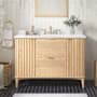 Ove Decors Gabi 48" Fluted Free Standing Single Basin Vanity Set with Cabinet and Engineered Stone Vanity Top Rustic Ash