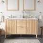 Ove Decors Gabi 60" Free Standing Double Basin Vanity Set with Cabinet and Engineered Stone Vanity Top Rustic Ash