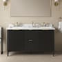 Ove Decors Gabi 60" Free Standing Double Basin Vanity Set with Cabinet and Engineered Stone Vanity Top Onyx Black