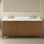 Ove Decors Gabi 72" Free Standing Double Basin Vanity Set with Cabinet and Engineered Stone Vanity Top Warm Walnut