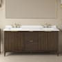 Ove Decors Gabi 72" Free Standing Double Basin Vanity Set with Cabinet and Engineered Stone Vanity Top Dark Walnut
