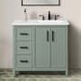 Ove Decors Solas 36" Free Standing Single Basin Vanity Set with Cabinet and Engineered Stone Vanity Top Sage Green
