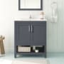 Ove Decors Vegas 30" Free Standing Single Basin Vanity Set with Cabinet and Marble Vanity Top Dark Charcoal / Cultured Marble Top