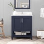 Ove Decors Vegas 30" Free Standing Single Basin Vanity Set with Cabinet and Marble Vanity Top Midnight Blue / Cultured Marble Top