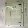 Ove Decors Endless 72" High x 48" Wide x 32" Deep Hinged Semi Frameless Shower Enclosure with Clear Glass Oil Rubbed Bronze