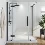 Ove Decors Endless 72" High x 48-13/16" Wide x 30-3/16" Deep Hinged Semi Frameless Shower Enclosure with Clear Glass Black