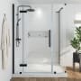 Ove Decors Endless 72" High x 50-13/16" Wide x 30-3/16" Deep Hinged Semi Frameless Shower Enclosure with Clear Glass Black