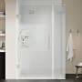 Ove Decors Endless 72" High x 29-13/16" Wide x 30-13/16" Deep Hinged Semi Frameless Shower Enclosure with Clear Glass Satin Nickel