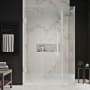 Ove Decors Endless 72" High x 41-7/8" Wide x 30-13/16" Deep Hinged Semi Frameless Shower Enclosure with Clear Glass Satin Nickel