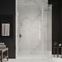 Ove Decors Endless 72" High x 41-7/8" Wide x 30-13/16" Deep Hinged Semi Frameless Shower Enclosure with Clear Glass Satin Nickel
