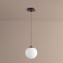 Oxygen Lighting Luna Single Light 8" Wide LED Mini Pendant with Frosted Glass Shade Oiled Bronze