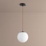 Oxygen Lighting Luna Single Light 10" Wide LED Pendant with Frosted Glass Shade Oiled Bronze