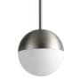 Oxygen Lighting Mondo 6" Wide LED Mini Pendant with Frosted Glass Shade Satin Nickel
