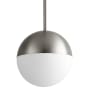 Oxygen Lighting Mondo 10" Wide LED Mini Pendant with Frosted Glass Shade Satin Nickel