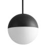 Oxygen Lighting Mondo 12" Wide LED Pendant with Frosted Glass Shade Black