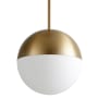 Oxygen Lighting Mondo 12" Wide LED Pendant with Frosted Glass Shade Aged Brass