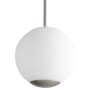 Oxygen Lighting Terra 12" Wide LED Pendant with Frosted Glass Shade Satin Nickel