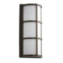 Oxygen Lighting Leda 17" Tall 1 Light Outdoor LED Wall Sconce with Acrylic Half Cylinder Shade Oiled Bronze / White