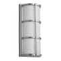 Oxygen Lighting Leda 17" Tall 1 Light Outdoor LED Wall Sconce with Acrylic Half Cylinder Shade Satin Nickel / White