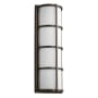 Oxygen Lighting Leda 22" Tall 2 Light Single Outdoor LED Wall Sconce with Acrylic Half Cylinder Shade Oiled Bronze / White