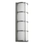 Oxygen Lighting Leda 22" Tall 2 Light Single Outdoor LED Wall Sconce with Acrylic Half Cylinder Shade Satin Nickel / White