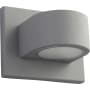 Oxygen Lighting Eris 5" Tall 2 Light Single Outdoor LED Wall Sconce with Frosted Glass Lens Grey