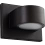 Oxygen Lighting Eris 5" Tall 2 Light Single Outdoor LED Wall Sconce with Frosted Glass Lens Oiled Bronze