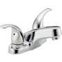 Peerless Core 1.0 GPM Bathroom Faucet Centerset with Ergonomic Blade Handles and Push Pop Drain Assembly - Lifetime Limited Warranty Chrome