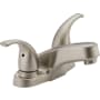 Peerless Core 1.0 GPM Bathroom Faucet Centerset with Ergonomic Blade Handles and Push Pop Drain Assembly - Lifetime Limited Warranty Brilliance Brushed Nickel