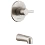 Peerless Flute Tub Trim Kit with Non Diverter Tub Spout - Less Rough-In Brushed Nickel