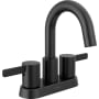 Peerless Precept 1 GPM Centerset Bathroom Faucet with Push pop-Up Drain Assembly Matte Black