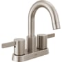 Peerless Precept 1 GPM Centerset Bathroom Faucet with Push pop-Up Drain Assembly Brushed Nickel