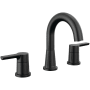 Peerless Flute 1 GPM Widespread Bathroom Faucet with Pop-Up Drain Assembly Matte Black