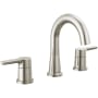 Peerless Flute 1 GPM Widespread Bathroom Faucet with Pop-Up Drain Assembly Brushed Nickel
