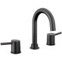 Peerless Precept Two Handle Widespread Bathroom Faucet with Pop-up Drain Assembly Matte Black