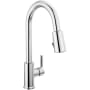 Peerless Flute 1.0 GPM Deck Mounted Pull Down Kitchen Faucet with POWERinse Technology Chrome