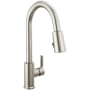 Peerless Flute 1.0 GPM Deck Mounted Pull Down Kitchen Faucet with POWERinse Technology Stainless