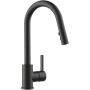 Peerless Precept 1.5 GPM Deck Mounted Pull Down Kitchen Faucet - Includes Escutcheon Matte Black