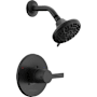 Peerless Flute Shower Only Trim Package with 1.5 GPM Multi Function Shower Head - Less Rough-In Matte Black