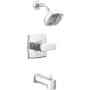 Peerless Ezra Tub and Shower Trim Package with 1.5 GPM Multi Function Shower Head and Tub Spout - Less Rough In Chrome