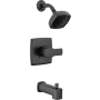 Peerless Ezra Tub and Shower Trim Package with 1.5 GPM Multi Function Shower Head and Tub Spout - Less Rough In Matte Black