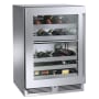 Perlick 24 Inch Wide 32 Bottle Capacity Built-In Outdoor Wine Cooler with Left Hinge Stainless Steel Framed Glass