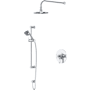 Perrin and Rowe Armstrong Pressure Balanced and Thermostatic Shower System with Shower Head, Hand Shower, Slide Bar, Shower Arm, Hose, and Valve Trim Polished Chrome