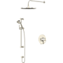 Perrin and Rowe Armstrong Pressure Balanced and Thermostatic Shower System with Shower Head, Hand Shower, Slide Bar, Shower Arm, Hose, and Valve Trim Polished Nickel