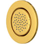 Perrin and Rowe Single Function Round Brass Body Spray Unlacquered Brass