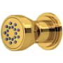 Perrin and Rowe Single Function Round Brass Body Spray Unlacquered Brass