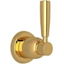 Perrin and Rowe Holborn Single Handle 3 Function Diverter / Volume Control Valve Trim - Less Valve Unlacquered Brass (Living Finish)