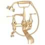 Perrin and Rowe Deco Deck Mounted Clawfoot Tub Filler with Built-In Diverter - Includes Hand Shower English Gold