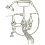Perrin and Rowe Deco Deck Mounted Clawfoot Tub Filler with Built-In Diverter - Includes Hand Shower Polished Nickel